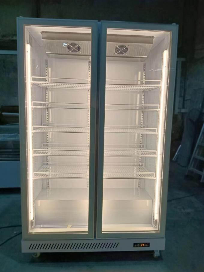 1000L 상업용 유리 문 냉장고와 R290 냉장기 정면 냉장고 0
