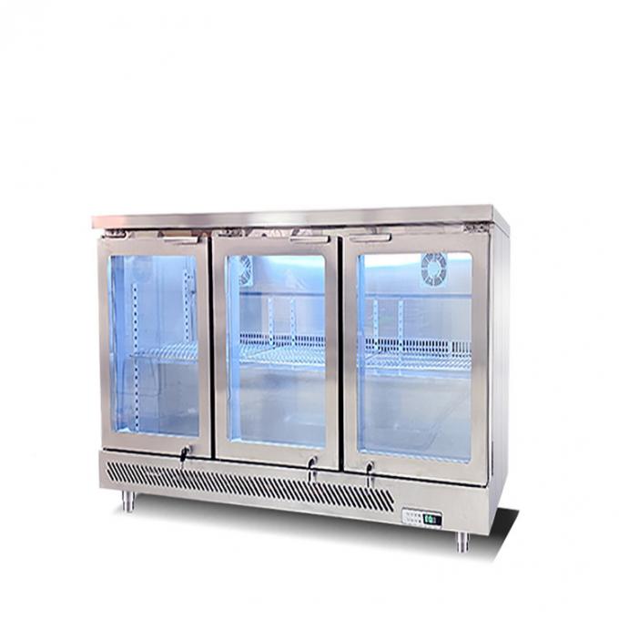 220W 3중 유리문 상업적 냉동고 냉장고 220V 50Hz 팬 냉각 1