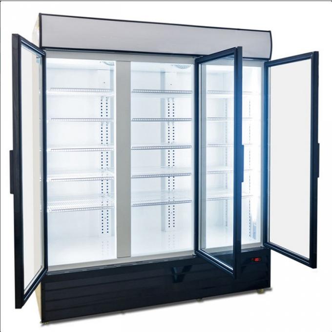 ROHS CFC 무료 상업적 유리 문 냉각기 1500L은 유리 도어 바 냉동고를 직립시킵니다 0